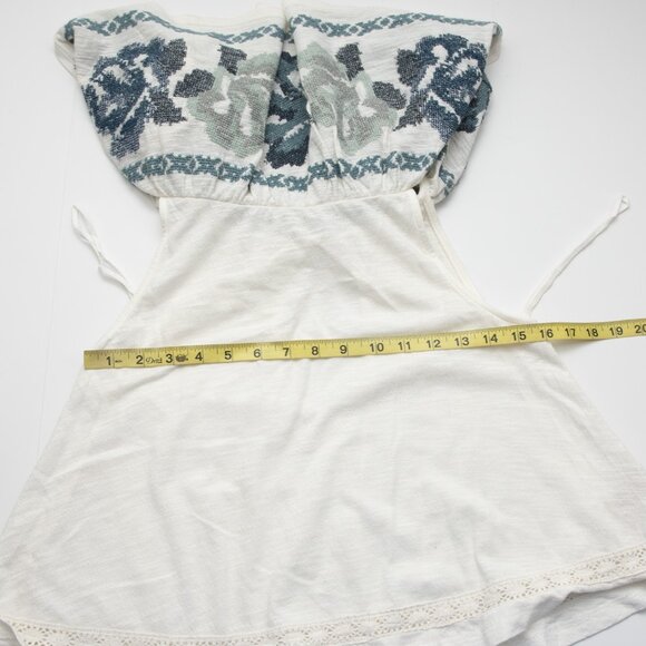 Free People To The Left Top Embroidered Off The Shoulder Ivory Blue Size XS NWT - Picture 8 of 8